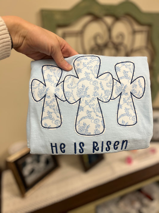 Blue- He Is Risen Shirt