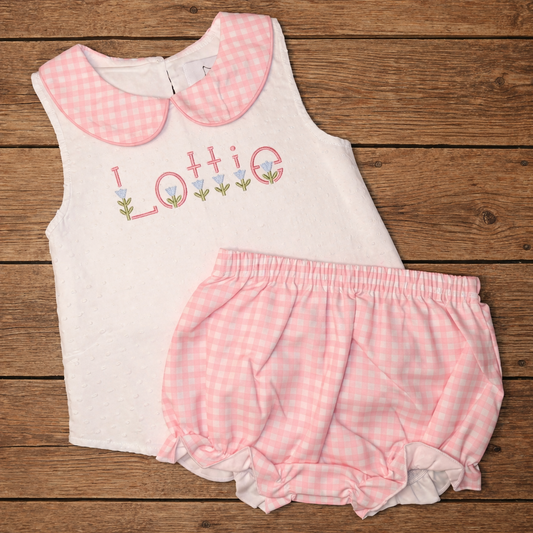 Gingham Bloomer Set